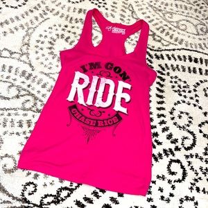 CHASE RICE Official Merchandise “I’m Gon’ Ride Chase Rice” Pink Tank Top Size SM